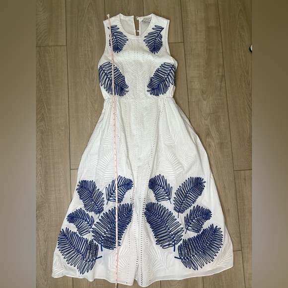 Tanya Taylor White & Blue Eyelet Dress - Picture 7 of 7